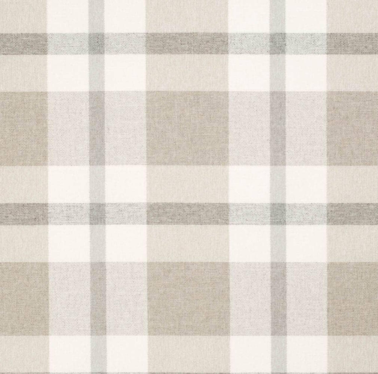 Natural Stain Resistant Performance Pet Friendly Plaid Woven Pattern Upholstery Fabric by The Yard - SKU: Aimes Beige
